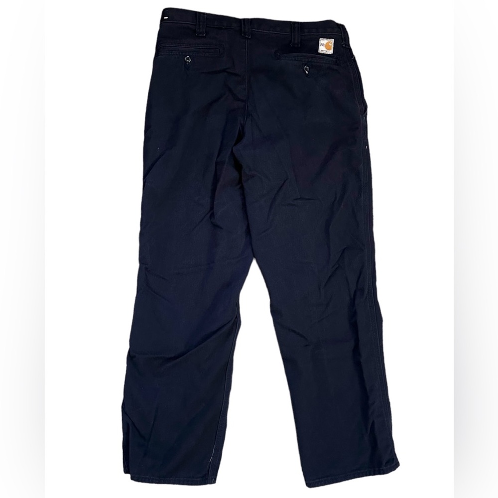 Carhartt FR 34x30 FLAME RESISTANT Navy Blue Canvas Work Pants 371-20 Mechanic